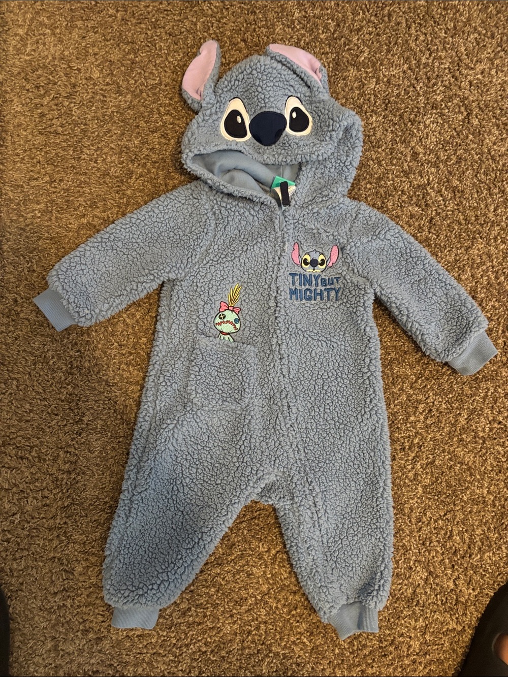 Disney Blue Stitch Hooded Sherpa One-Piece